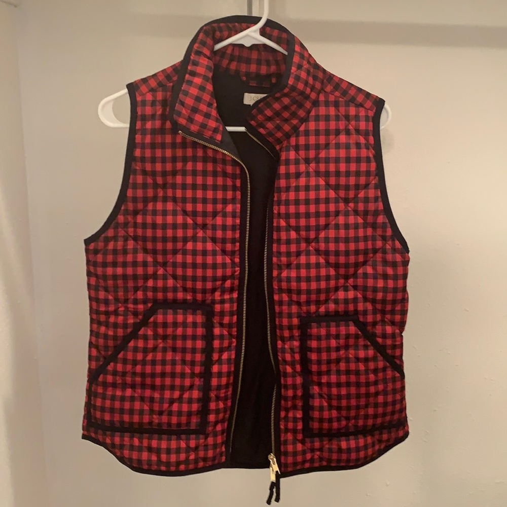Jcrew Quilted Vest Gingham